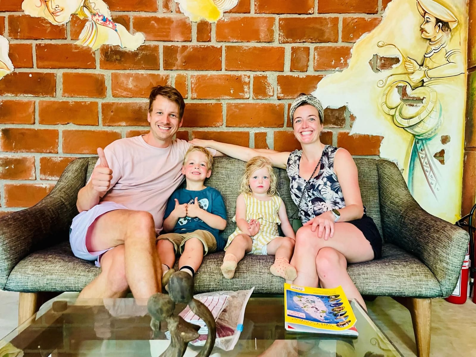 Family relaxing in the lounge