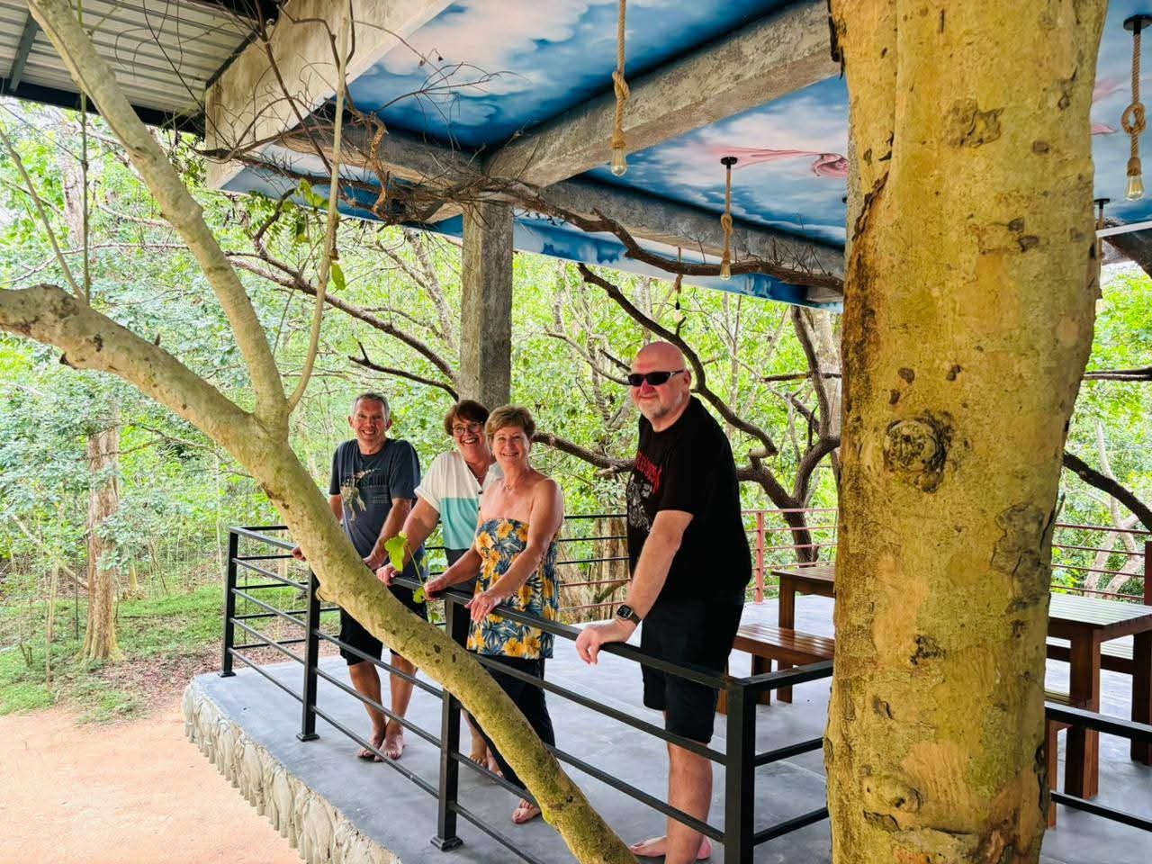 Open-air deck among the trees
