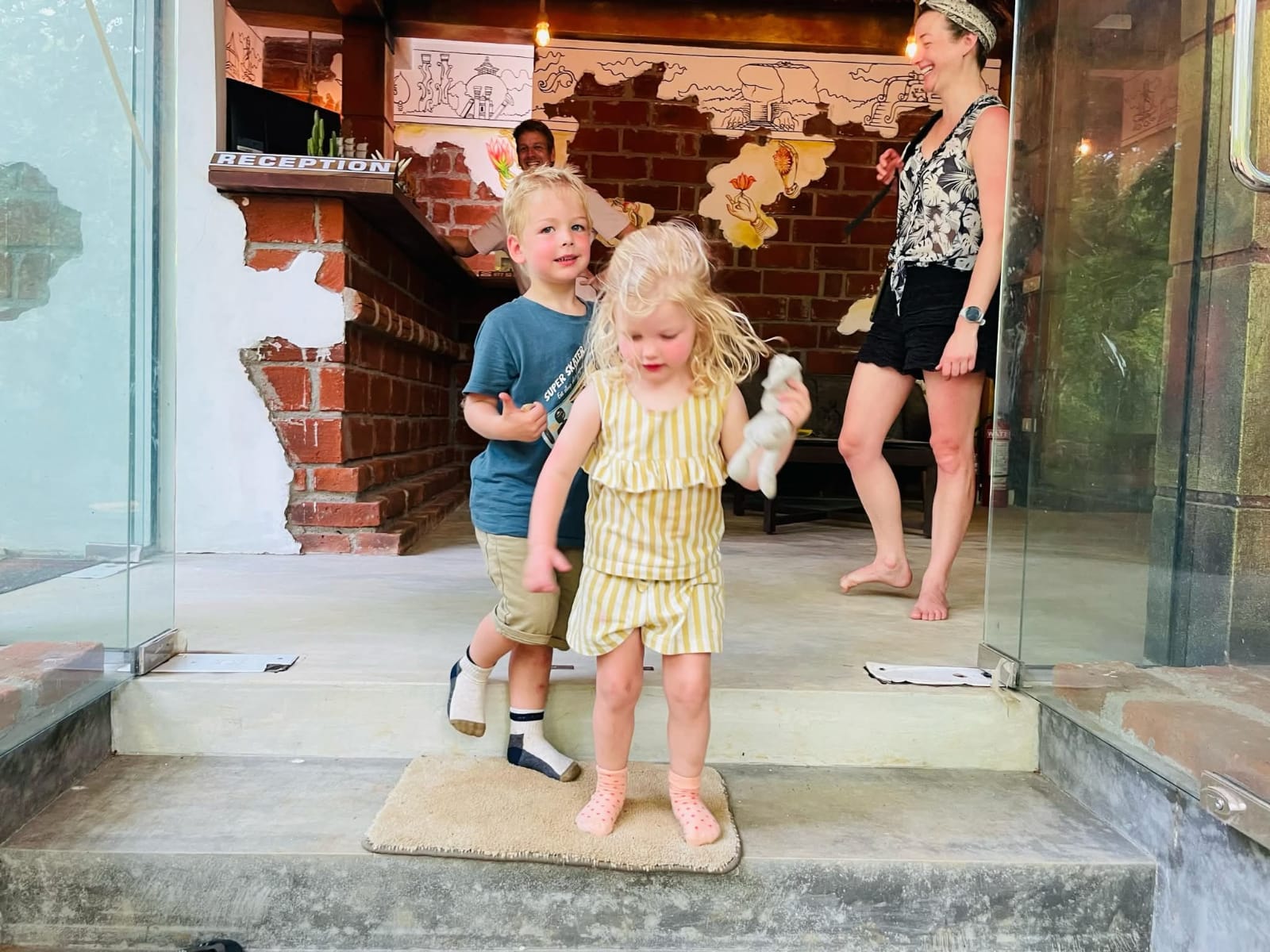 Family with children at reception